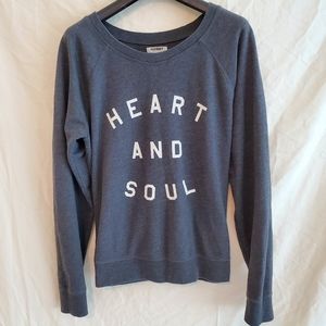 OLD NAVY "Heart and Soul" Sweatshirt Gray Women's Medium